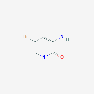 molecular formula C7H9BrN2O B1382393 5-bromo-1-methyl-3-(methylamino)pyridin-2(1H)-one CAS No. 1706749-92-9