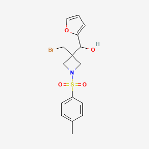 molecular formula C16H18BrNO4S B1382394 (3-(Bromomethyl)-1-tosylazetidin-3-yl)(furan-2-yl)methanol CAS No. 1349199-52-5