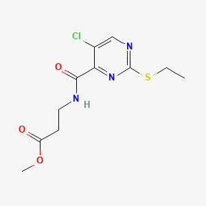 molecular formula C11H14ClN3O3S B13823983 methyl N-{[5-chloro-2-(ethylsulfanyl)pyrimidin-4-yl]carbonyl}-beta-alaninate 