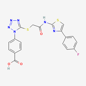 molecular formula C19H13FN6O3S2 B13823998 4-{5-[(2-{[4-(4-fluorophenyl)-1,3-thiazol-2-yl]amino}-2-oxoethyl)sulfanyl]-1H-tetrazol-1-yl}benzoic acid 