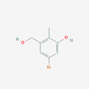 molecular formula C8H9BrO2 B1382402 5-Bromo-3-(hydroxymethyl)-2-methylphenol CAS No. 1823557-92-1