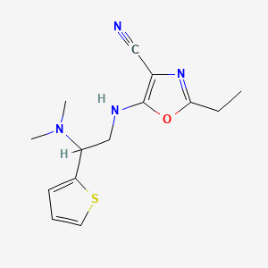 5-{[2-(Dimethylamino)-2-(thiophen-2-yl)ethyl]amino}-2-ethyl-1,3-oxazole-4-carbonitrile