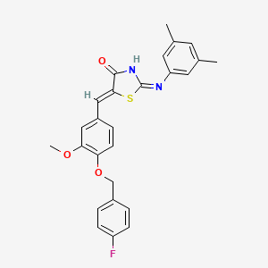 molecular formula C26H23FN2O3S B13824074 (2E,5Z)-2-[(3,5-dimethylphenyl)imino]-5-{4-[(4-fluorobenzyl)oxy]-3-methoxybenzylidene}-1,3-thiazolidin-4-one 