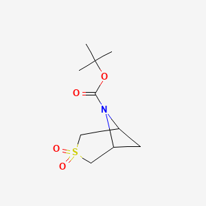 molecular formula C10H17NO4S B1382409 tert-Butyl 3-thia-6-azabicyclo[3.1.1]heptane-6-carboxylate 3,3-dioxide CAS No. 1520084-19-8