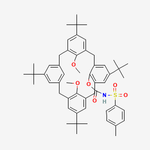 molecular formula C54H67NO6S B13824107 (5,11,17,23-tetratert-butyl-26,28-dimethoxy-25-pentacyclo[19.3.1.13,7.19,13.115,19]octacosa-1(24),3,5,7(28),9,11,13(27),15(26),16,18,21(25),22-dodecaenyl) N-(4-methylphenyl)sulfonylcarbamate 