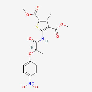 Dimethyl 3-methyl-5-{[2-(4-nitrophenoxy)propanoyl]amino}thiophene-2,4-dicarboxylate