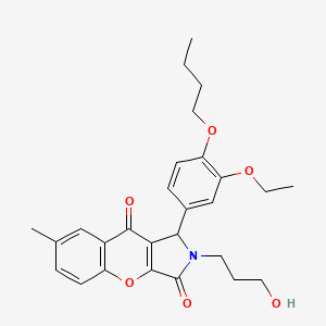 molecular formula C27H31NO6 B13824338 1-(4-Butoxy-3-ethoxyphenyl)-2-(3-hydroxypropyl)-7-methyl-1,2-dihydrochromeno[2,3-c]pyrrole-3,9-dione 