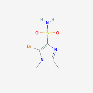 molecular formula C5H8BrN3O2S B1382434 5-bromo-1,2-dimethyl-1H-imidazole-4-sulfonamide CAS No. 1803603-41-9