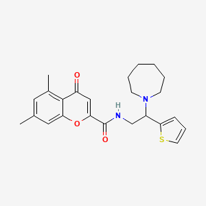 N-[2-(azepan-1-yl)-2-(thiophen-2-yl)ethyl]-5,7-dimethyl-4-oxo-4H-chromene-2-carboxamide