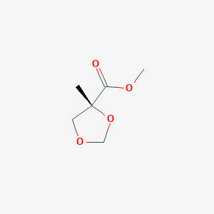 molecular formula C6H10O4 B13824344 1,3-Dioxolane-4-carboxylicacid,4-methyl-,methylester,(4R)-(9CI) 