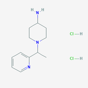 molecular formula C12H21Cl2N3 B1382435 1-[1-(Pyridin-2-yl)ethyl]piperidin-4-amine dihydrochloride CAS No. 1803607-78-4