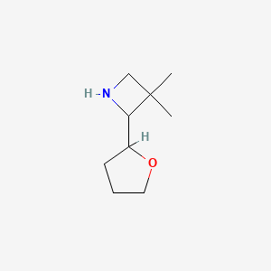 molecular formula C9H17NO B1382439 3,3-Dimethyl-2-(oxolan-2-yl)azetidine CAS No. 1803607-84-2
