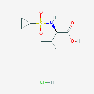 molecular formula C8H16ClNO4S B1382443 (2R)-2-cyclopropanesulfonamido-3-methylbutanoic acid hydrochloride CAS No. 1807914-36-8