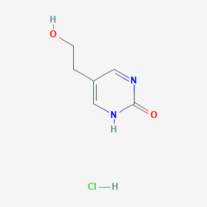 molecular formula C6H9ClN2O2 B1382444 5-(2-Hydroxyethyl)-1,2-dihydropyrimidin-2-one hydrochloride CAS No. 1803571-24-5