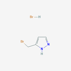 molecular formula C4H6Br2N2 B1382445 3-(bromomethyl)-1H-pyrazole hydrobromide CAS No. 1803590-26-2