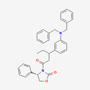 molecular formula C34H34N2O3 B13824455 (4S)-3-[3-[3-(dibenzylamino)phenyl]pentanoyl]-4-phenyl-1,3-oxazolidin-2-one 