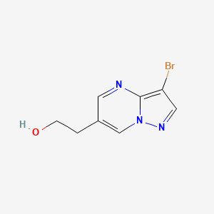 molecular formula C8H8BrN3O B1382446 2-{3-Bromopyrazolo[1,5-a]pyrimidin-6-yl}ethan-1-ol CAS No. 1803594-59-3