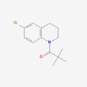 molecular formula C14H18BrNO B1382452 1-(6-Bromo-1,2,3,4-tetrahydroquinolin-1-yl)-2,2-dimethylpropan-1-one CAS No. 1803588-47-7