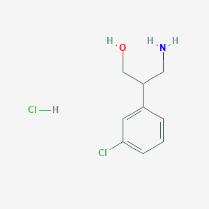 molecular formula C9H13Cl2NO B1382454 3-Amino-2-(3-chlorophenyl)propan-1-ol hydrochloride CAS No. 1803588-67-1