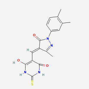 5-((1-(3,4-Dimethylphenyl)-5-hydroxy-3-methyl-1H-pyrazol-4-yl)methylene)-2-thioxodihydropyrimidine-4,6(1H,5H)-dione