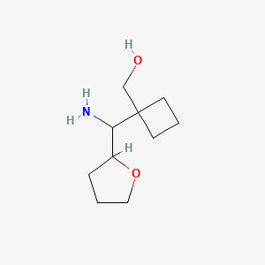 molecular formula C10H19NO2 B1382456 {1-[氨基(氧环-2-基)甲基]环丁基}甲醇 CAS No. 1803593-94-3