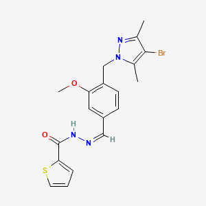 molecular formula C19H19BrN4O2S B13824612 N'-[(Z)-{4-[(4-bromo-3,5-dimethyl-1H-pyrazol-1-yl)methyl]-3-methoxyphenyl}methylidene]thiophene-2-carbohydrazide 