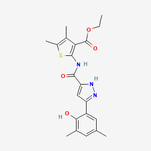 ethyl 2-({[3-(2-hydroxy-3,5-dimethylphenyl)-1H-pyrazol-5-yl]carbonyl}amino)-4,5-dimethylthiophene-3-carboxylate