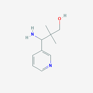 molecular formula C10H16N2O B1382470 3-Amino-2,2-dimethyl-3-(pyridin-3-yl)propan-1-ol CAS No. 1337278-97-3
