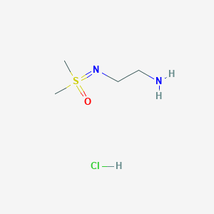molecular formula C4H13ClN2OS B1382471 [(2-Aminoethyl)imino]dimethyl-lambda6-sulfanone hydrochloride CAS No. 1621962-48-8