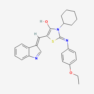 molecular formula C26H27N3O2S B13824711 (5Z)-3-cyclohexyl-2-(4-ethoxyphenyl)imino-5-(1H-indol-3-ylmethylidene)-1,3-thiazolidin-4-one 