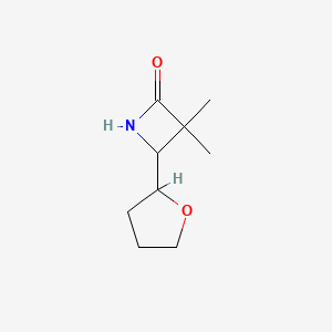 molecular formula C9H15NO2 B1382475 3,3-Dimethyl-4-(oxolan-2-yl)azetidin-2-one CAS No. 1803589-31-2