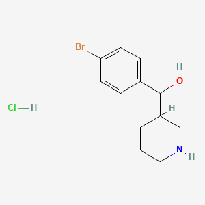 molecular formula C12H17BrClNO B1382476 (4-Bromophenyl)(piperidin-3-yl)methanol hydrochloride CAS No. 1803588-01-3