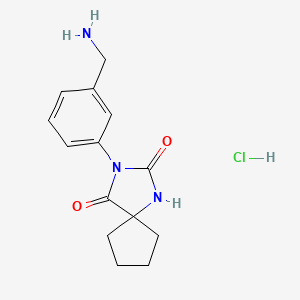 3-[3-(Aminomethyl)phenyl]-1,3-diazaspiro[4.4]nonane-2,4-dione hydrochloride