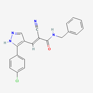 N-benzyl-3-[3-(4-chlorophenyl)-1H-pyrazol-4-yl]-2-cyanoacrylamide