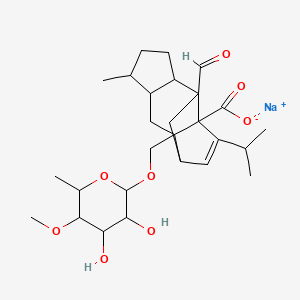 Sodium;2-[(3,4-dihydroxy-5-methoxy-6-methyloxan-2-yl)oxymethyl]-9-ormyl-5-methyl-13-propan-2-yltetracyclo[7.4.0.02,11.04,8]tridec-12-ene-1-carboxylate