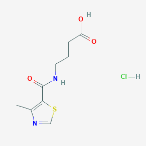molecular formula C9H13ClN2O3S B1382489 4-[(4-Methyl-1,3-thiazol-5-yl)formamido]butanoic acid hydrochloride CAS No. 1803585-69-4