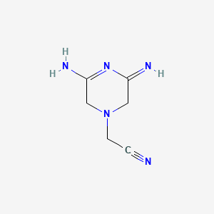 1(2H)-Pyrazineacetonitrile, 5-amino-3,6-dihydro-3-imino-