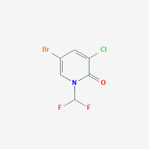 molecular formula C6H3BrClF2NO B1382492 5-Bromo-3-chloro-1-(difluoromethyl)-1,2-dihydropyridin-2-one CAS No. 1803601-66-2
