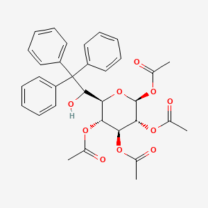 [(2S,3R,4S,5R,6R)-2,3,5-triacetyloxy-6-(1-hydroxy-2,2,2-triphenylethyl)oxan-4-yl] acetate