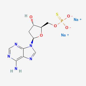 molecular formula C10H12N5Na2O5PS B13824936 Sodium O-(((2R,3S,5R)-5-(6-amino-9H-purin-9-yl)-3-hydroxytetrahydrofuran-2-yl)methyl) phosphorothioate 