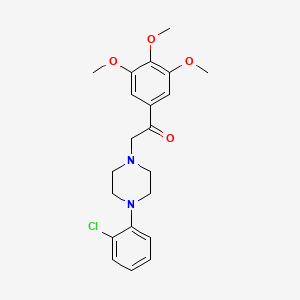 molecular formula C21H25ClN2O4 B13824937 ACETOPHENONE, 2-(4-(o-CHLOROPHENYL)PIPERAZINYL)-3',4',5'-TRIMETHOXY- CAS No. 17755-62-3