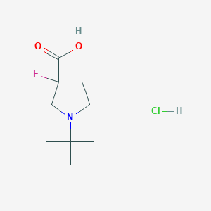 molecular formula C9H17ClFNO2 B1382495 1-Tert-butyl-3-fluoropyrrolidine-3-carboxylic acid hydrochloride CAS No. 1803584-91-9