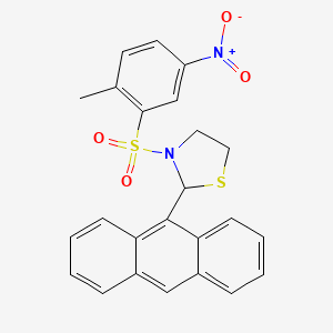 2-Anthracen-9-yl-3-(2-methyl-5-nitrophenyl)sulfonyl-1,3-thiazolidine