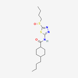 4-butyl-N-[5-(butylsulfinyl)-1,3,4-thiadiazol-2-yl]cyclohexanecarboxamide