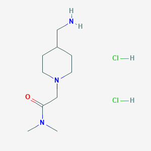 molecular formula C10H23Cl2N3O B1382508 2-[4-(aminomethyl)piperidin-1-yl]-N,N-dimethylacetamide dihydrochloride CAS No. 1803603-45-3