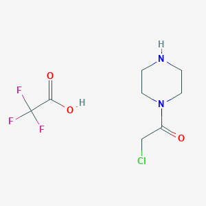 molecular formula C8H12ClF3N2O3 B1382509 2-Chloro-1-(piperazin-1-yl)ethan-1-one; trifluoroacetic acid CAS No. 1188914-95-5