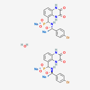 tetrasodium;5-[[[(1R)-1-(4-bromophenyl)ethyl]amino]-phosphonatomethyl]-1,4-dihydroquinoxaline-2,3-dione;5-[[[(1S)-1-(4-bromophenyl)ethyl]amino]-phosphonatomethyl]-1,4-dihydroquinoxaline-2,3-dione;hydrate