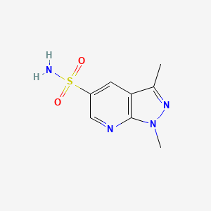 molecular formula C8H10N4O2S B1382515 1,3-dimethyl-1H-pyrazolo[3,4-b]pyridine-5-sulfonamide CAS No. 1803602-09-6