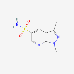 molecular formula C8H10N4O2S B1382515 1,3-二甲基-1H-吡唑并[3,4-b]吡啶-5-磺酰胺 CAS No. 1803602-09-6