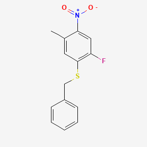 molecular formula C14H12FNO2S B1382516 1-(Benzylsulfanyl)-2-fluoro-5-methyl-4-nitrobenzene CAS No. 1803595-30-3
